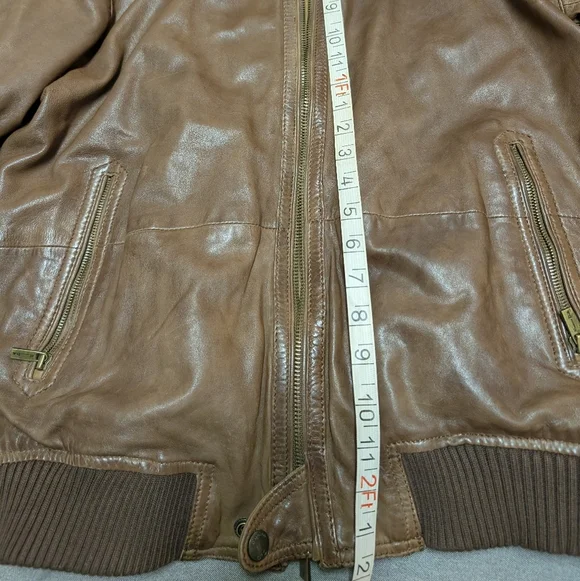 Massimo Dutti Men's Premium Brown Leather Jacket - Picture 10 of 13